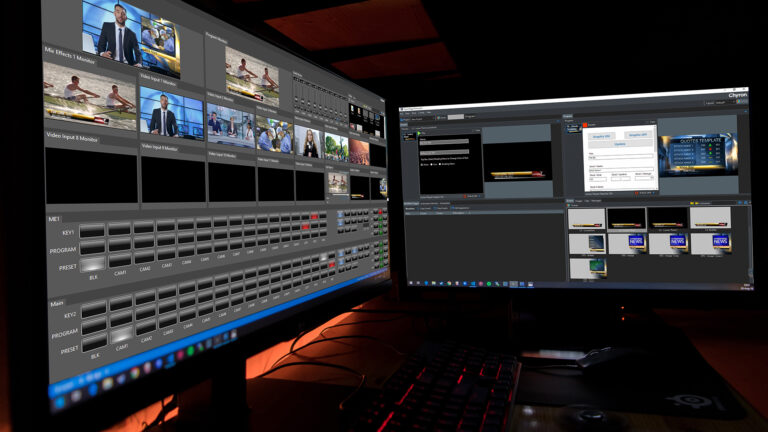 The PRIME Live Platform's new 2ME production switcher and PRIME Designer graphics interface
