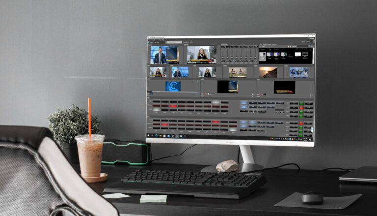 The PRIME Live Platform's new software-based production switcher in a remote production environment