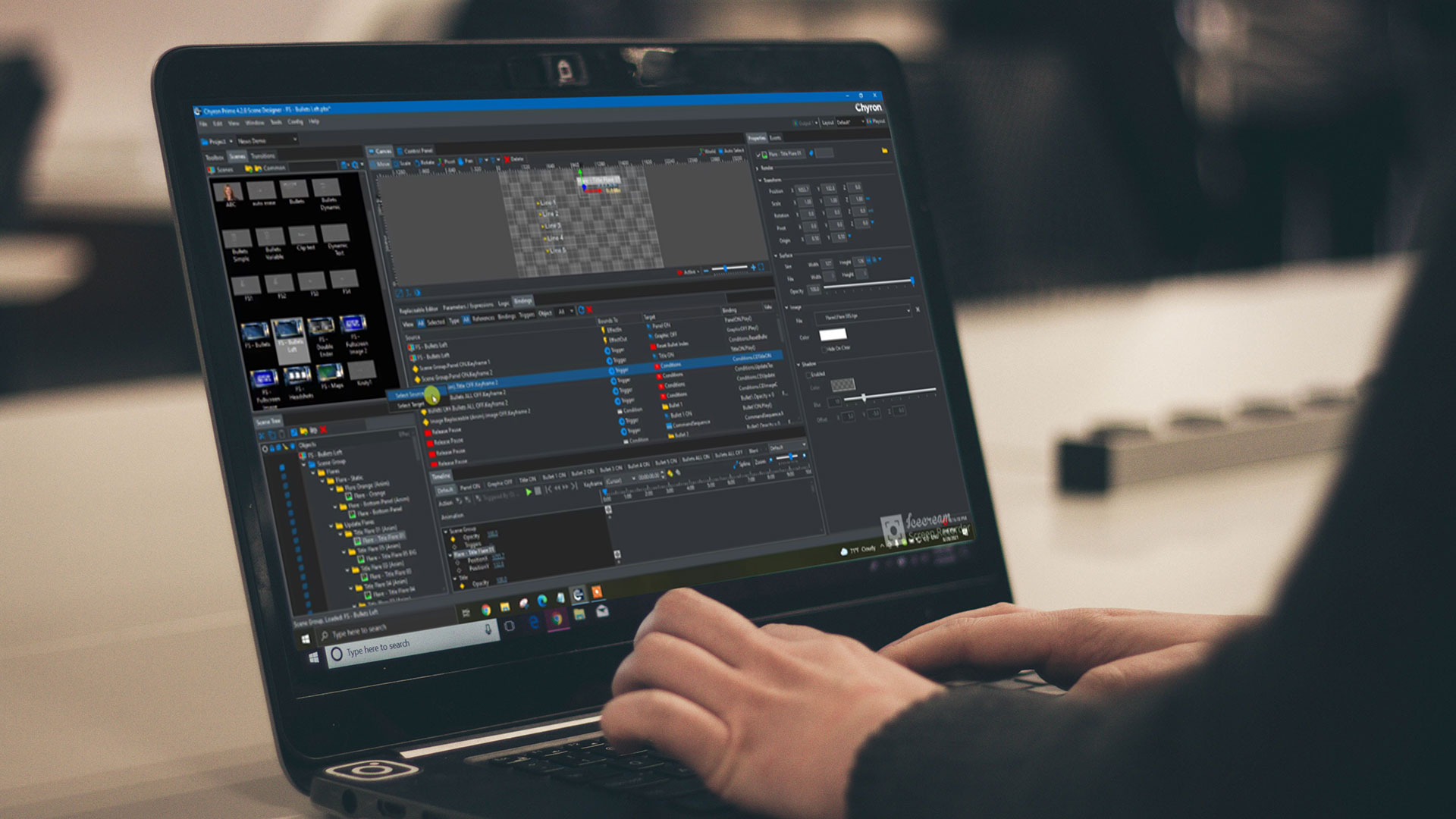 An image of the PRIME CG Bindings View on a laptop