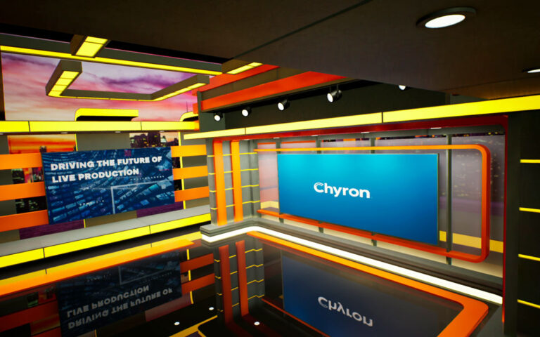 A live virtual set production using Chyron's PRIME VSAR.