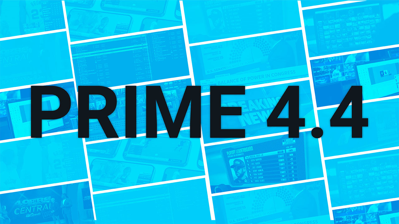 PRIME's latest release implements the latest NDI 5 protocol, ultra-fast hotkey graphics operation, asset editing improvements, and more!